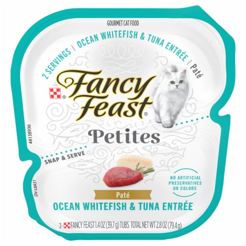 Purina Fancy Feast Petites Wet Cat Food Pate Ocean Whitefish & Tuna Perspective: front