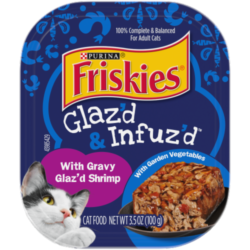 Friskies Glaz'd & Infuz'd Shrimp Wet Food Perspective: front