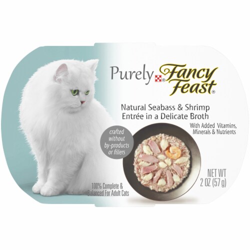 Purina Fancy Feast Purely Natural Seabass & Shrimp Entree Wet Cat Food Perspective: front
