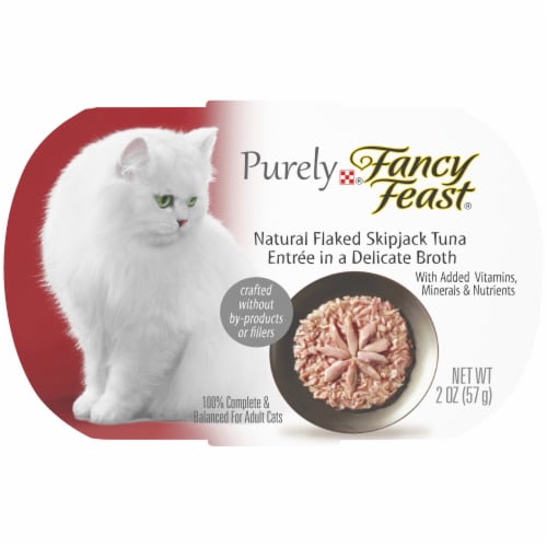 Fancy Feast® Purely® Natural Flaked Skipjack Tuna Entree in Delicate Broth Wet Cat Food Perspective: front