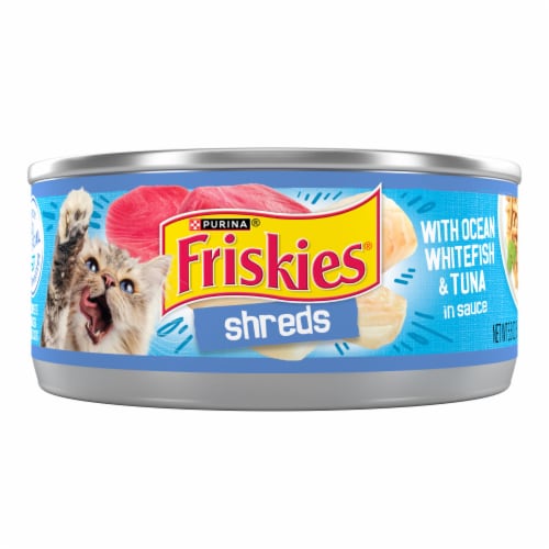 Purina Friskies Shreds Wet Cat Food in Sauce Ocean Whitefish & Tuna Perspective: front