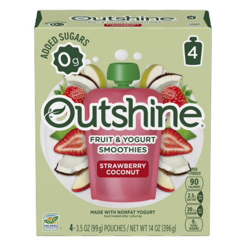 Outshine® Strawberry Coconut Yogurt Smoothie Pouch Perspective: front