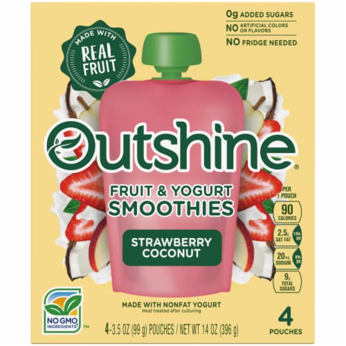 Outshine® Strawberry Coconut Yogurt Smoothie Pouch Perspective: front