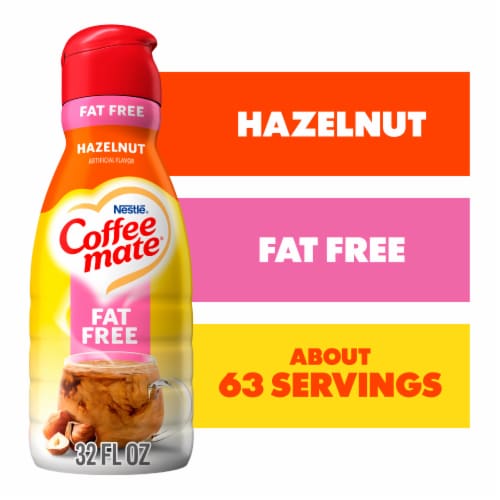 Coffee Mate Fat Free Hazelnut Coffee Creamer Perspective: front