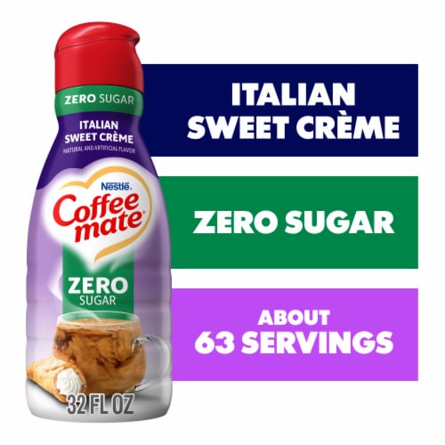 Coffee Mate Zero Sugar Italian Sweet Creme Liquid Coffee Creamer Perspective: front