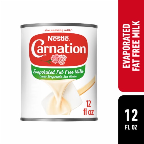 Nestle Carnation Fat Free Evaporated Milk Vitamins A and D Added Perspective: front