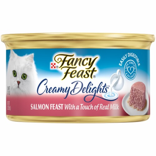 Fancy Feast Creamy Delights Salmon Paté with Real Milk Wet Cat Food, 3 ...