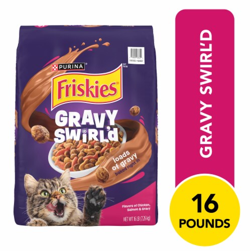 Purina Gravy Swirlers Adult Dry Cat Food Chicken, Salmon & Gravy Flavors Perspective: front