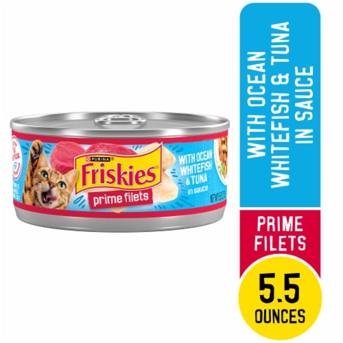 Purina Friskies Prime Filets Wet Cat Food in Sauce Ocean Whitefish & Tuna Perspective: front