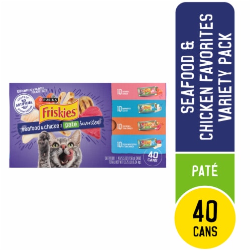 Friskies Pate Poultry Platter Adult Wet Cat Food Variety Pack 40