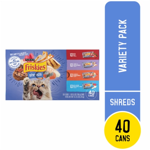 Friskies® Shreds in Gravy Adult Wet Cat Food Variety Pack Perspective: front