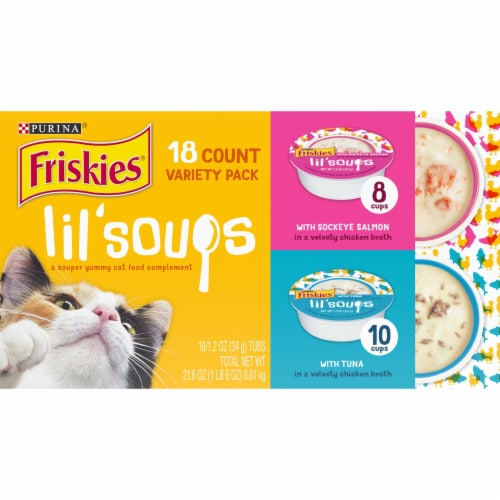 Purina Friskies Lil Soups Wet Cat Food Variety Pack 18 ct 1.2