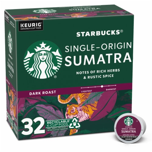 Starbucks Sumatra Dark Roast K-Cup Coffee Pods Perspective: front