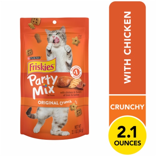 Purina Friskies Party Mix Cat Treats Original Crunch Perspective: front