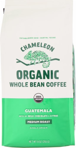 Chameleon Organic Guatemala Medium Roast Whole Bean Coffee Perspective: front