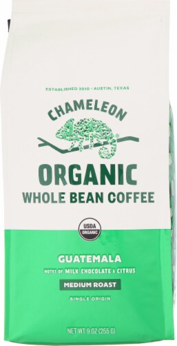 Chameleon Organic Guatemala Medium Roast Whole Bean Coffee Perspective: front