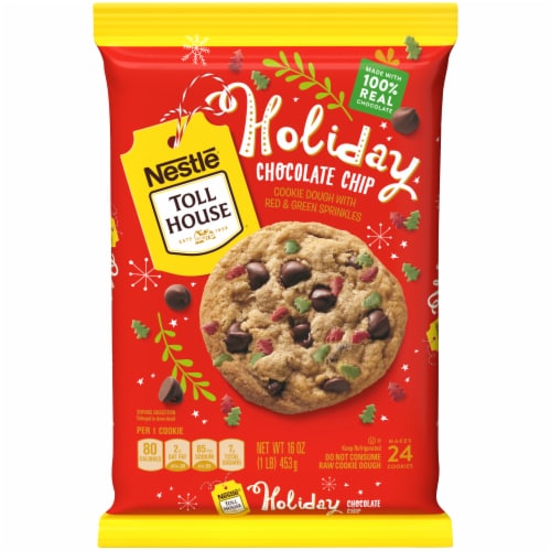 Nestle® Toll House® Holiday Chocolate Chip Cookie Dough Perspective: front