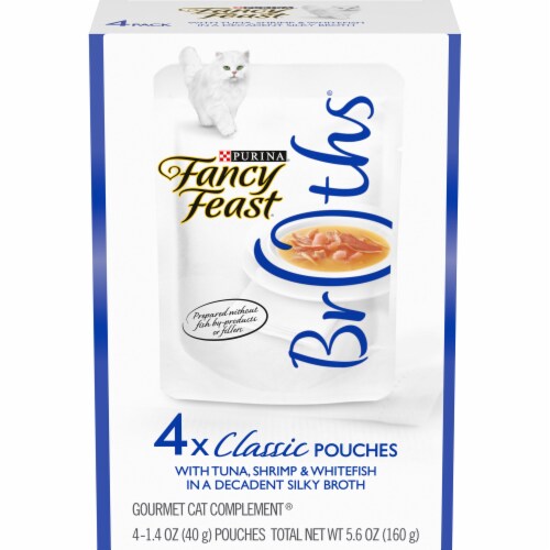 Fancy Feast Classic Broths with Tuna, Shrimp & Whitefish Cat Food Pouches Fancy Feast Classic Broths with Tuna, Shrimp & Whitefish Cat Food Pouches