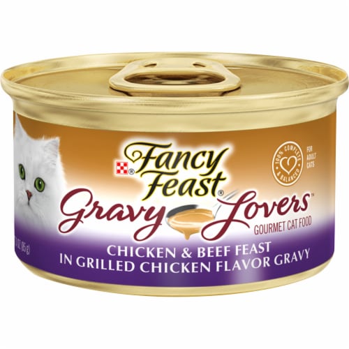 Purina Fancy Feast® Gravy Lovers™ Chicken & Beef Feast Adult Wet Cat Food Case Sale Perspective: front