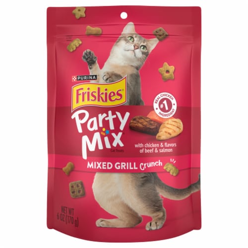 Friskies® Party Mix Mixed Grill Crunch Cat Treats Perspective: front