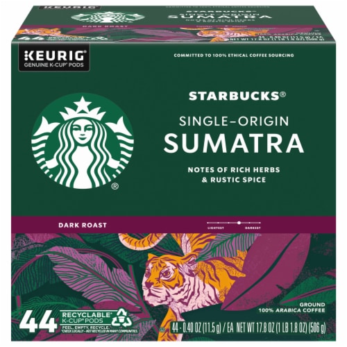 Starbucks Sumatra Dark Roast K-Cup Coffee Pods Perspective: front