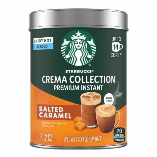 Starbucks Crema Collection Premium Instant Salted Caramel Flavored Instant Coffee 100% Arabica Perspective: front
