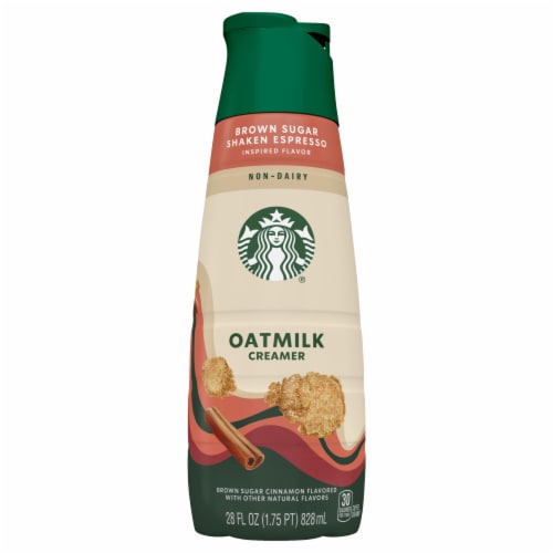 Starbucks® Brown Sugar Cinnamon Liquid Oatmilk Non-Dairy Coffee Creamer Perspective: front