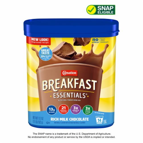 Carnation Breakfast Essentials Rich Milk Chocolate Mix Perspective: front