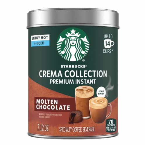 Starbucks Premium Instant Coffee Crema Collection Molten Chocolate Flavored Instant Coffee Perspective: front