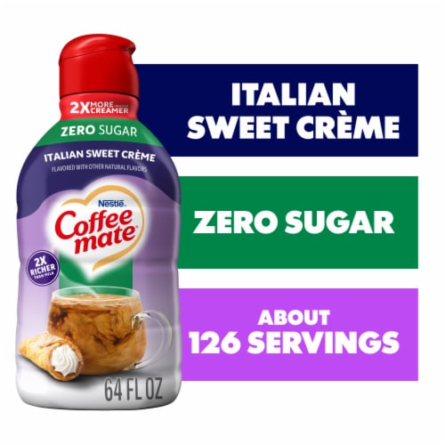 Coffee Mate® Zero Sugar Italian Sweet Creme Liquid Coffee Creamer Perspective: front