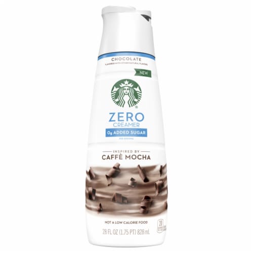 Starbucks Zero Sugar Chocolate Flavored Coffee Creamer Inspired by Caffe Mocha Perspective: front
