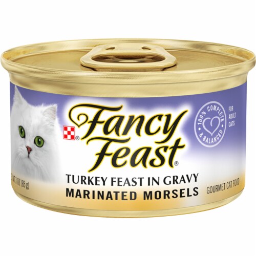 Fancy Feast Marinated Morsels Turkey Feast in Gravy Wet Cat Food Perspective: front