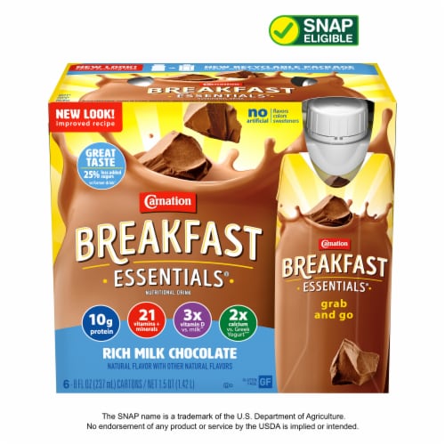 Carnation Breakfast Essentials Nutritional Breakfast Drink Rich Milk Chocolate Perspective: front