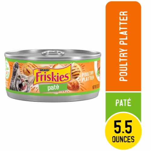 Purina Friskies Wet Cat Food Pate Poultry Platter Perspective: front