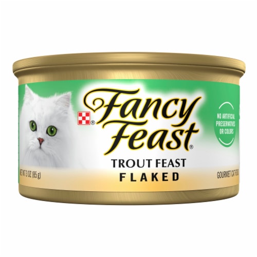 Purina Fancy Feast Flaked Wet Cat Food Trout Feast Perspective: front