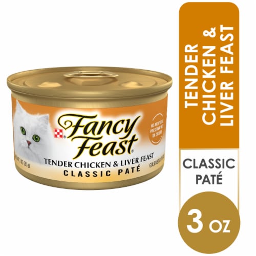Purina Fancy Feast Classic Pate Wet Cat Food Tender Chicken & Liver Feast Perspective: front