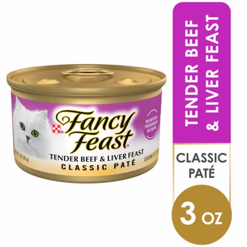 Purina Fancy Feast Classic Pate Wet Cat Food Tender Beef & Liver Feast Perspective: front