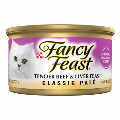 Purina Fancy Feast Classic Pate Wet Cat Food Tender Beef & Liver Feast Perspective: front