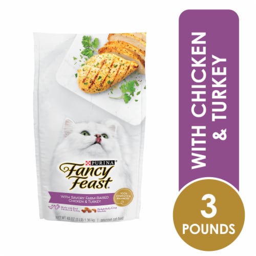 Fancy Feast with Savory Chicken & Turkey Gourmet Dry Cat Food Perspective: front