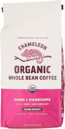 Chameleon Dark & Handsome Dark Roast Organic Whole Bean Coffee Perspective: front