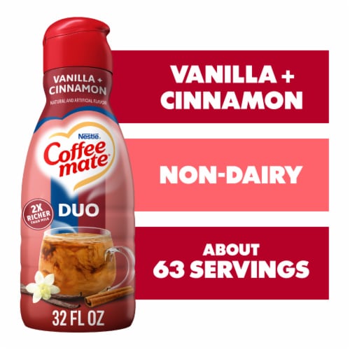 Coffee mate Cinnamon Vanilla Crème Flavored Coffee Creamer Non-Dairy Gluten-Free Perspective: front