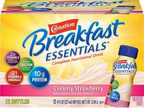 Carnation Breakfast Essentials Creamy Strawberry Nutritional Drinks Perspective: front