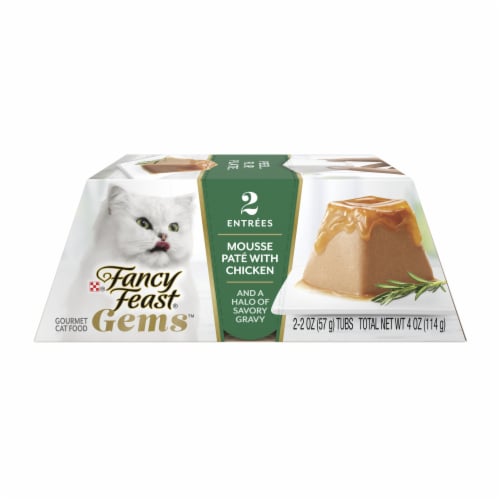 Fancy Feast Gems Pate Cat Food Mousse With Chicken and a Halo of Savory Gravy Cat Food Perspective: front
