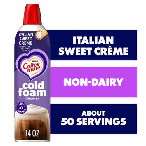 Coffee mate Italian Sweet Crème Flavored Cold Foam Creamer Non-Dairy 50 Servings Perspective: front