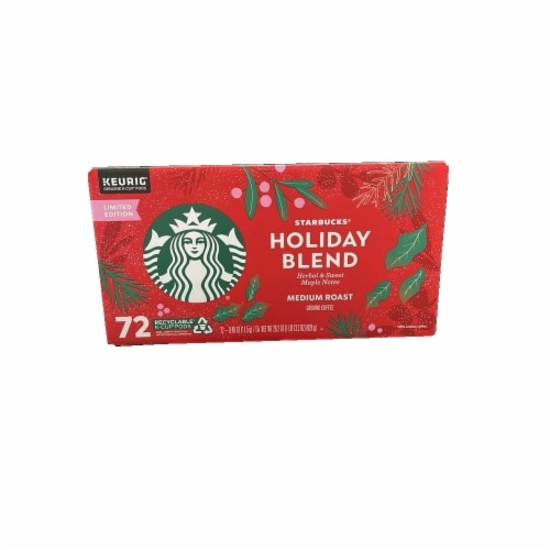 Starbucks Medium Roast Holiday Blend Ground Coffee K-Cups, 72 Count, 1