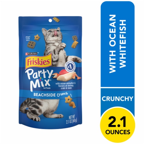 Purina Friskies Party Mix Cat Treats Beachside Crunch Perspective: front