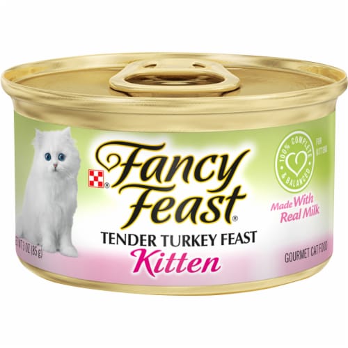 Purina Fancy Feast® Kitten Tender Turkey Feast Wet Cat Food Case Sale Perspective: front