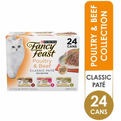 Purina Fancy Feast Classic Pate Poultry & Beef Wet Cat Food Variety Pack Perspective: front
