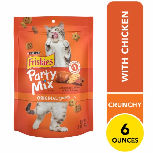 Purina Friskies Party Mix Cat Treats Original Crunch Perspective: front