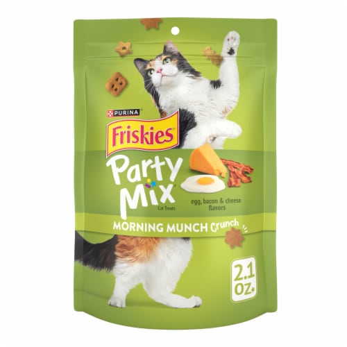 Friskies Party Mix Crunch Morning Munch Cat Treats Perspective: front